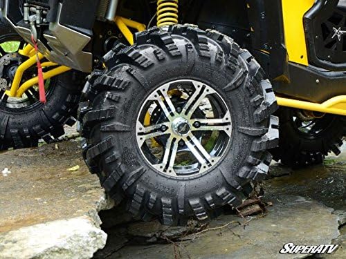 SuperATV Intimidator UTV / ATV Mud Tire for RZR, X3, General, Maverick, Ranger, Rock & All Terrain UTV Mud Tire | 34x10.5-15 | 2" Tread Depth | 6 Ply Ratings