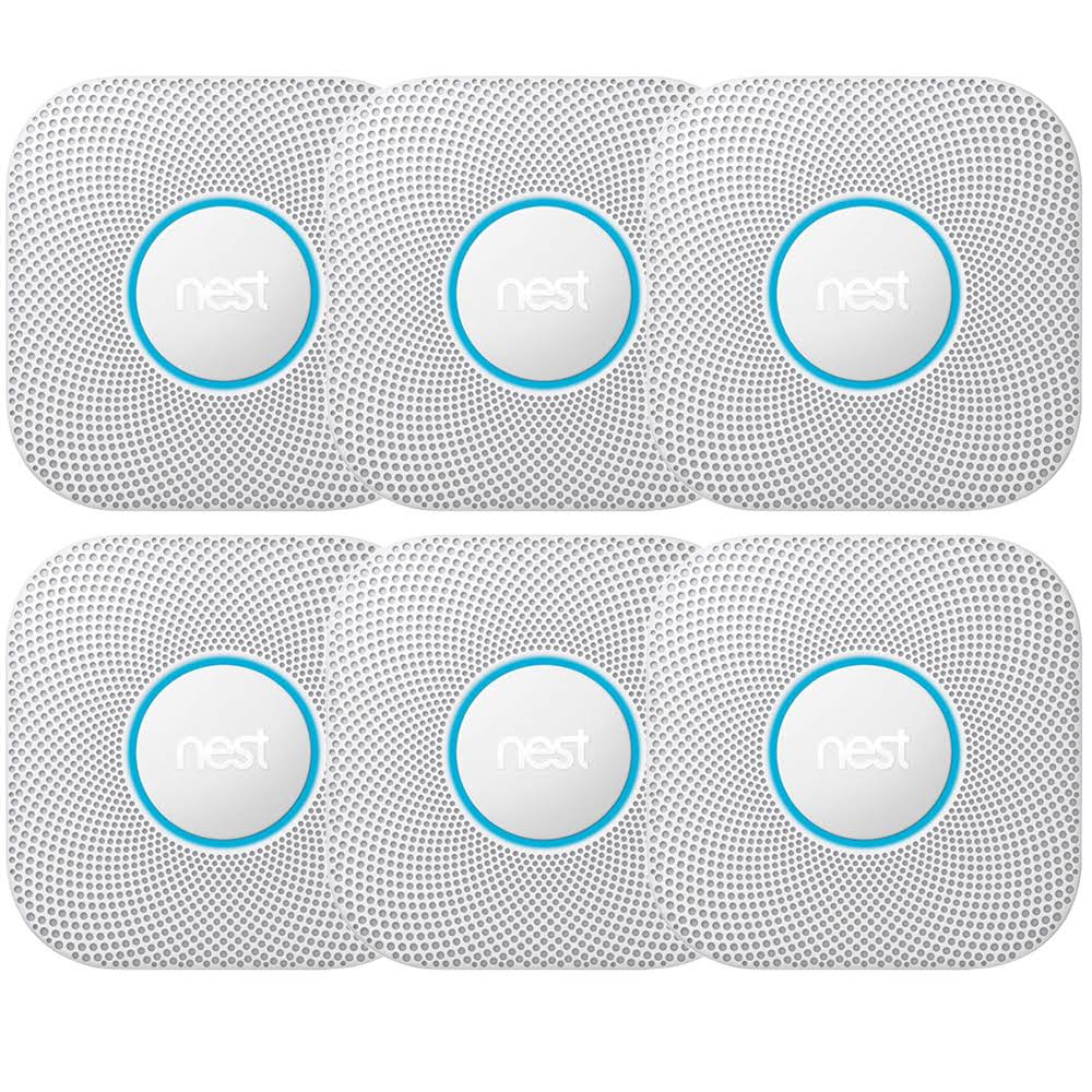 Nest Protect Smoke and Co Alarm Battery 3-Pack White Pack of 2 (S3006WBUS)