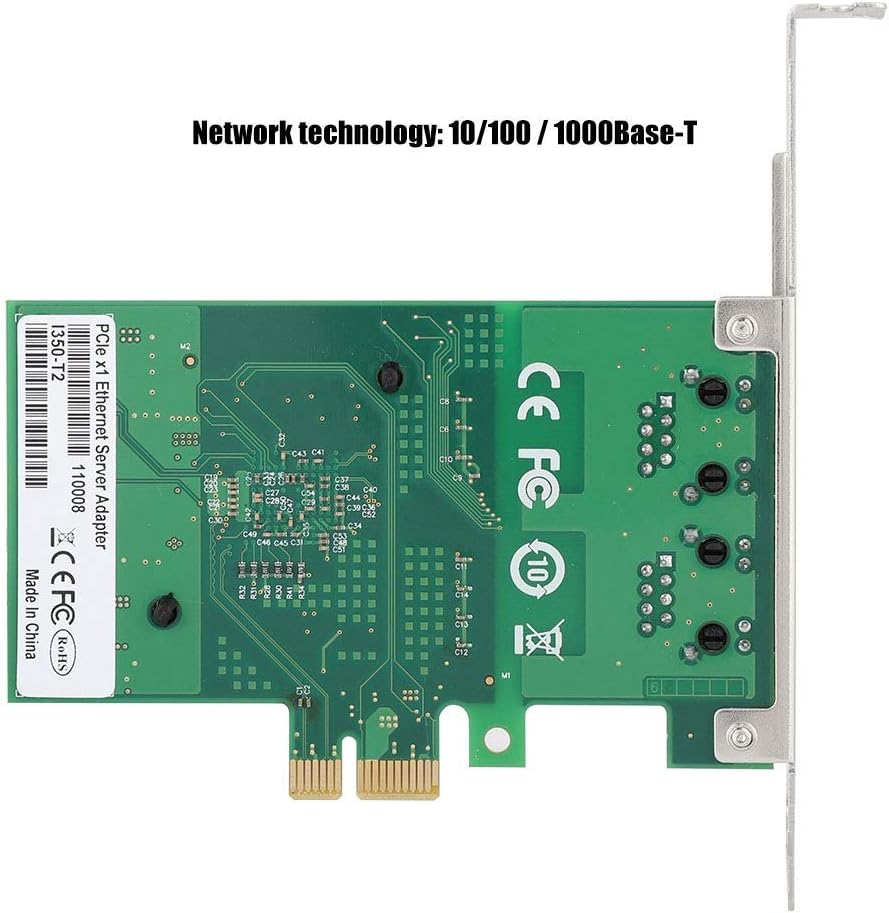 10/100/1000Mbps Gigabit Ethernet PCI Express Network Card, PCI Express 2.0, Dual RJ45 Ports, PCI-E Network Adapter Card, Gigabit Network Card Ethernet Card for PC, Gigabit Ethernet Server Adapter Pack of 2