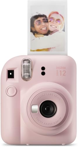Fujifilm Instax Mini 12 Instant Camera Pastel Blue with 40 Sheets Fujifilm Instax Mini Film Bundle, Sunshine Photo Microfiber Cleaning Cloth Included