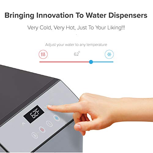 Brio Moderna Touchless Bottom Load Water Cooler Dispenser - Self-Cleaning, Motion Sensor, Tri Temp Dispense, Child Safety Lock, Holds 3 or 5 Gallon Bottles, Digital Display and LED Light