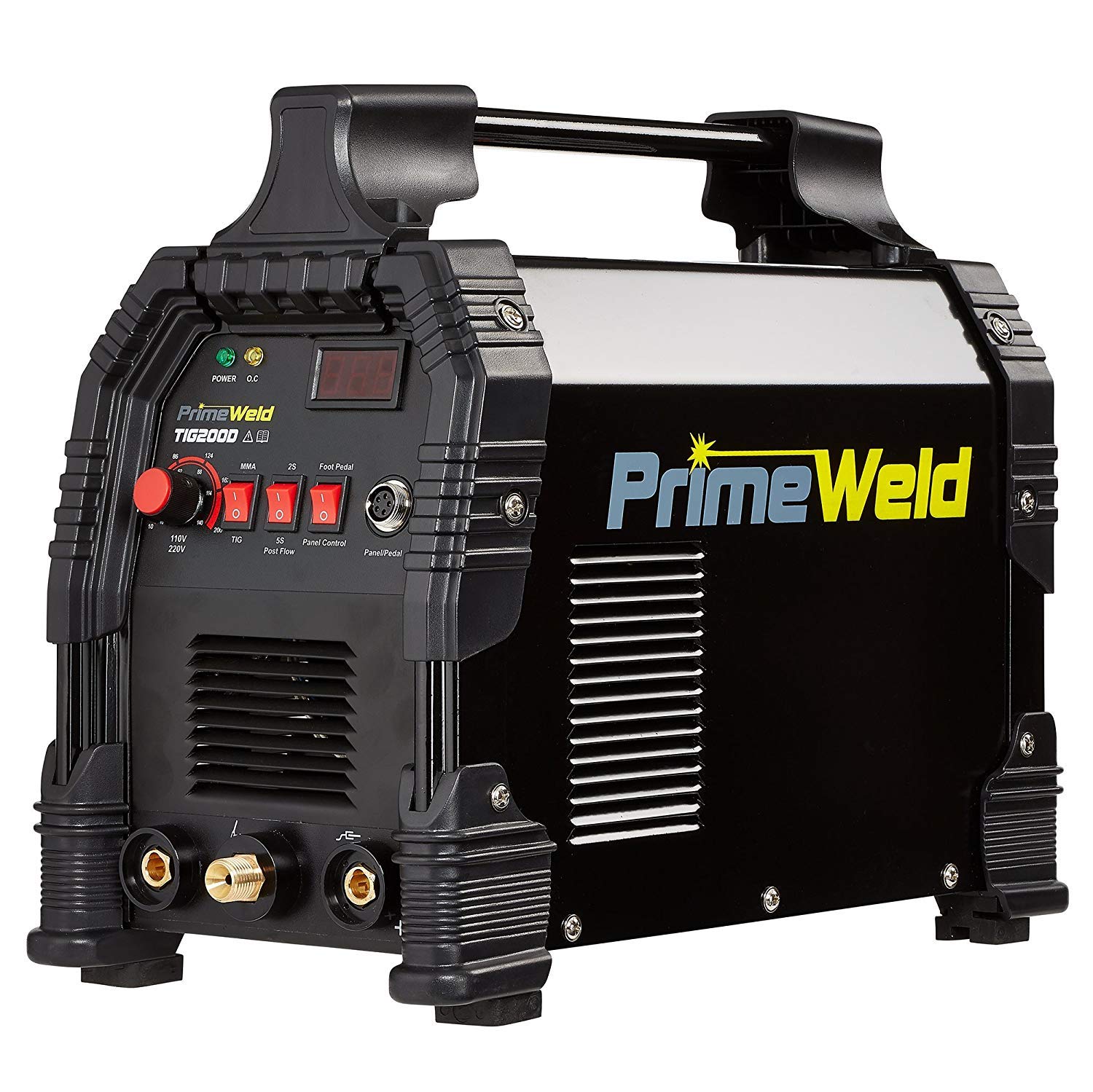 PRIMEWELD TIG/Stick TIG200-DC Welder 200Amp with Pedal Inverter Power Welding for Stainless Steel, Carbon, Copper and Other Metal 3 Year Warranty