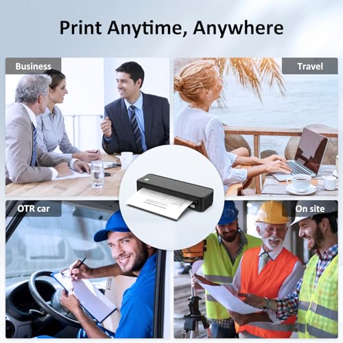 Gloryang Inkless Portable Printer for Travel, Wireless Thermal Printer Supports 8.5 x 11 Inch US Letter Size, includes Carry Case and 3 Rolls of Thermal Paper Kit
