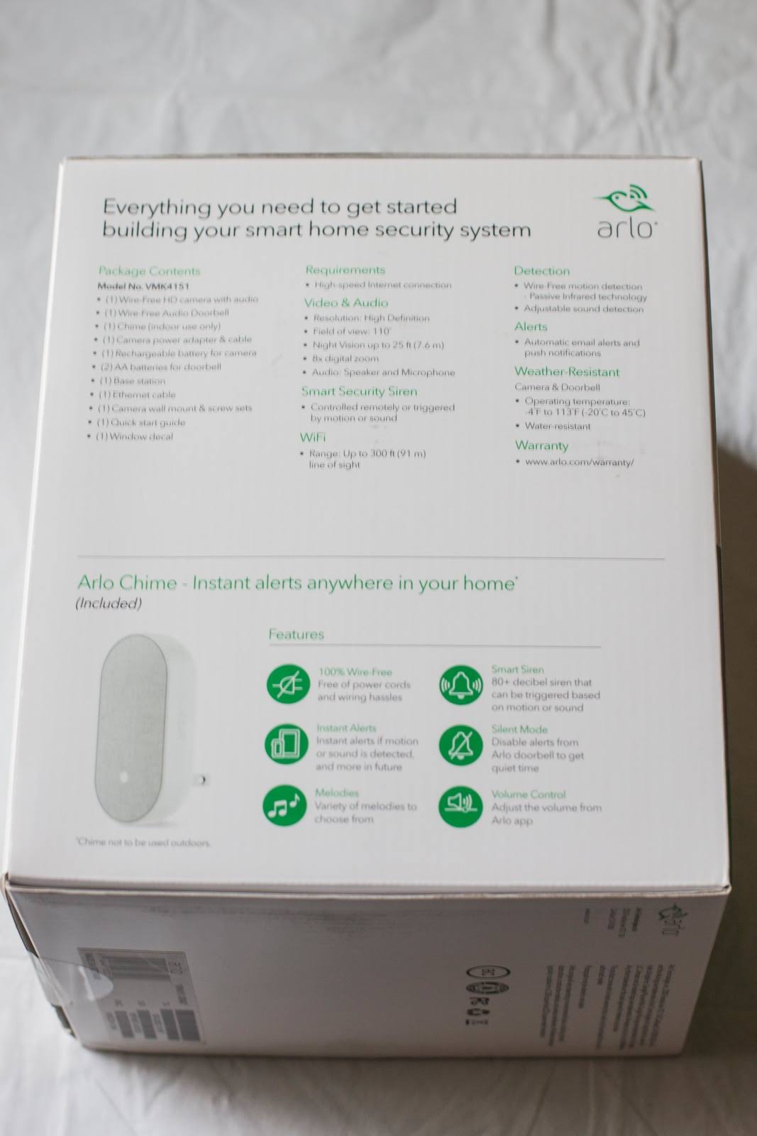 Arlo Smart Home Pro HD Wireless Camera Plus Audio Doorbell u0026 Chime