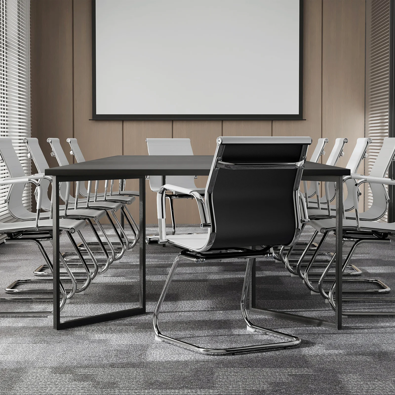 MoNiBloom Set of 2 Office Waiting Room Chairs for Reception Conference Area, Guest Seat Chairs with Removable Arm Sleeve and Sled Base, White