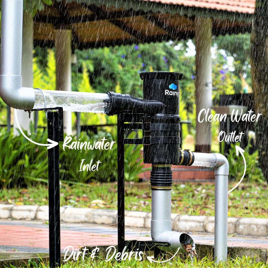 Rainy FL - 500 Self-Cleaning + Dual Intensity Rainwater Diverter/Rainwater Harvesting System Suitable for Area Upto 500 Square Meters