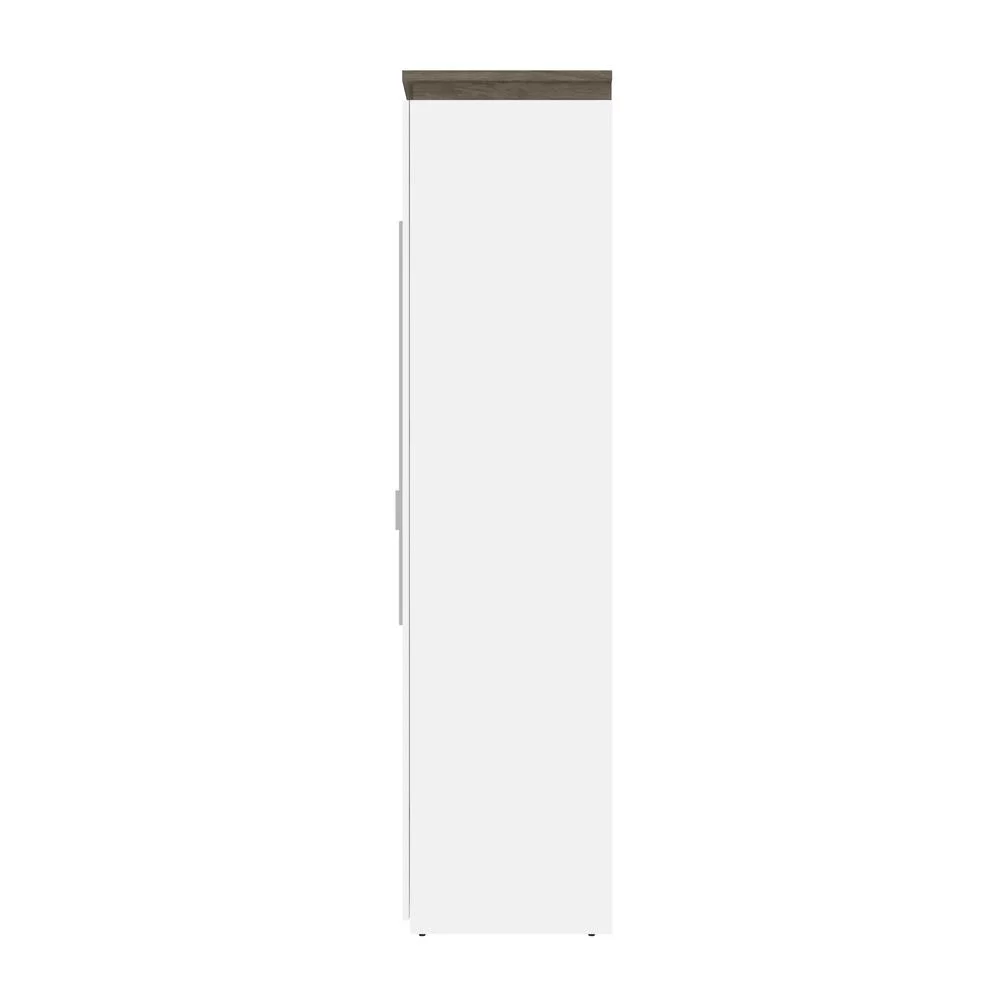 Bestar Orion 61" Full Murphy Bed in White and Walnut Gray