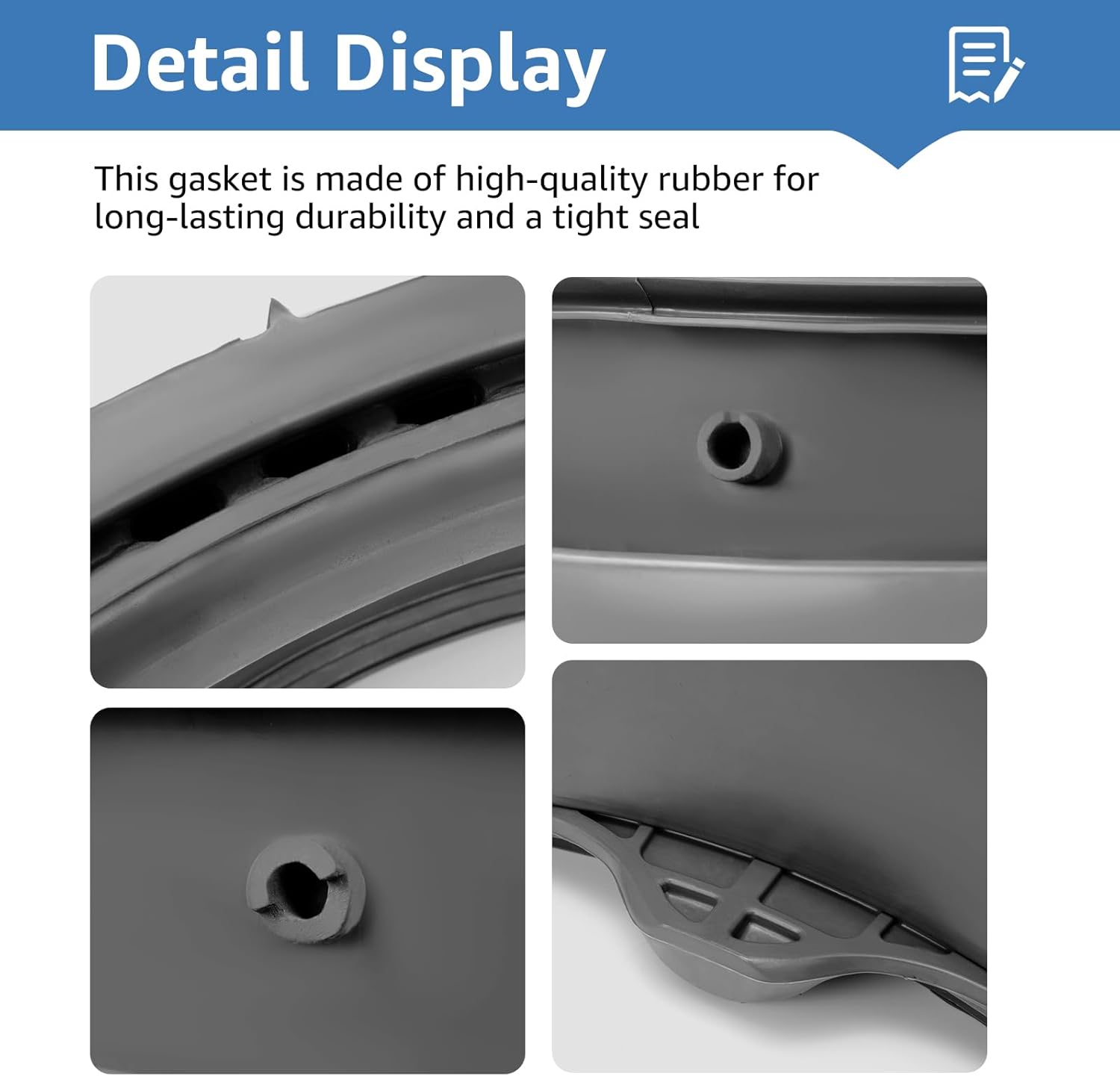 WH08X20906 Washer Door Boot Seal Gasket Compatible with GE Washer Machine Compatible Models GFW450SPK0DG GFW450SSK0WW GFWS1705H0DG GFWS1705H1DG GFWS1700H0WW GFWS1700H1WW etc Series.