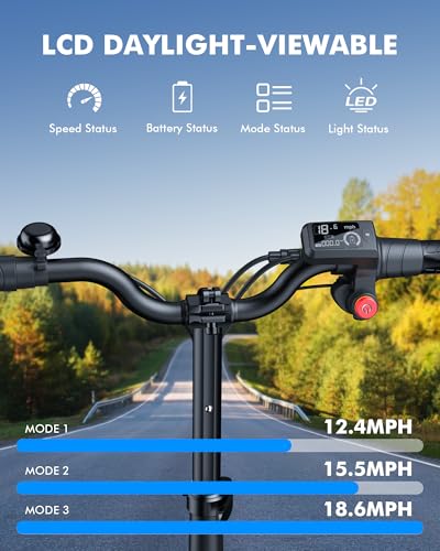 Gyroor Adults Electric Scooter with Large Middle Basket, 550W Motor 18.6 MPH 20 Mile Distance, Foldable E-Scooter with seat for Pets & Cargo