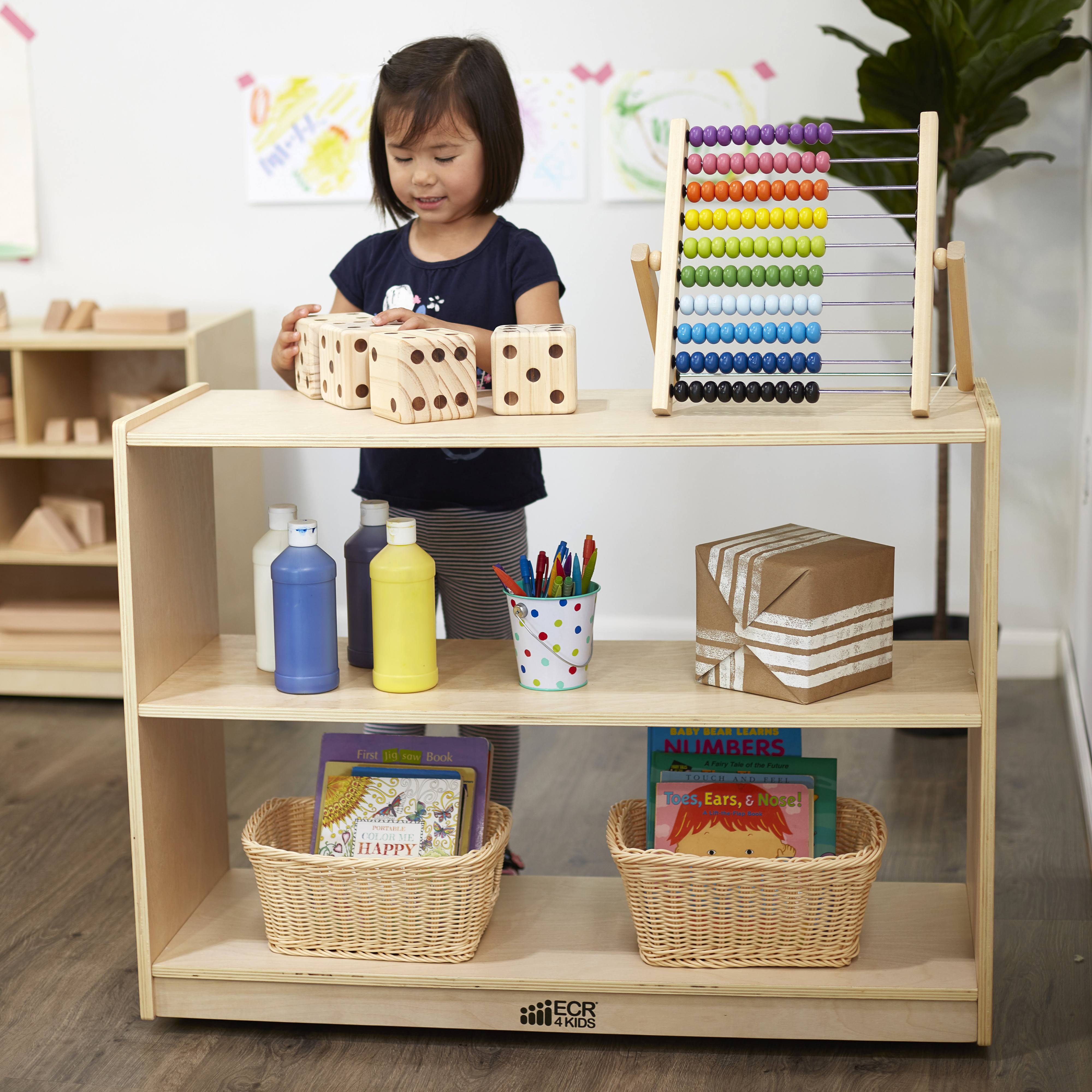 Ecr4kids 2 Shelf Birch Storage Cabinet Without Back