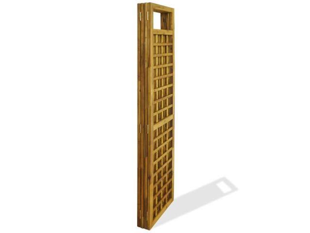 vidaXL 4-Panel Room Divider / Trellis Solid Acacia Wood 63x22x66.9x22