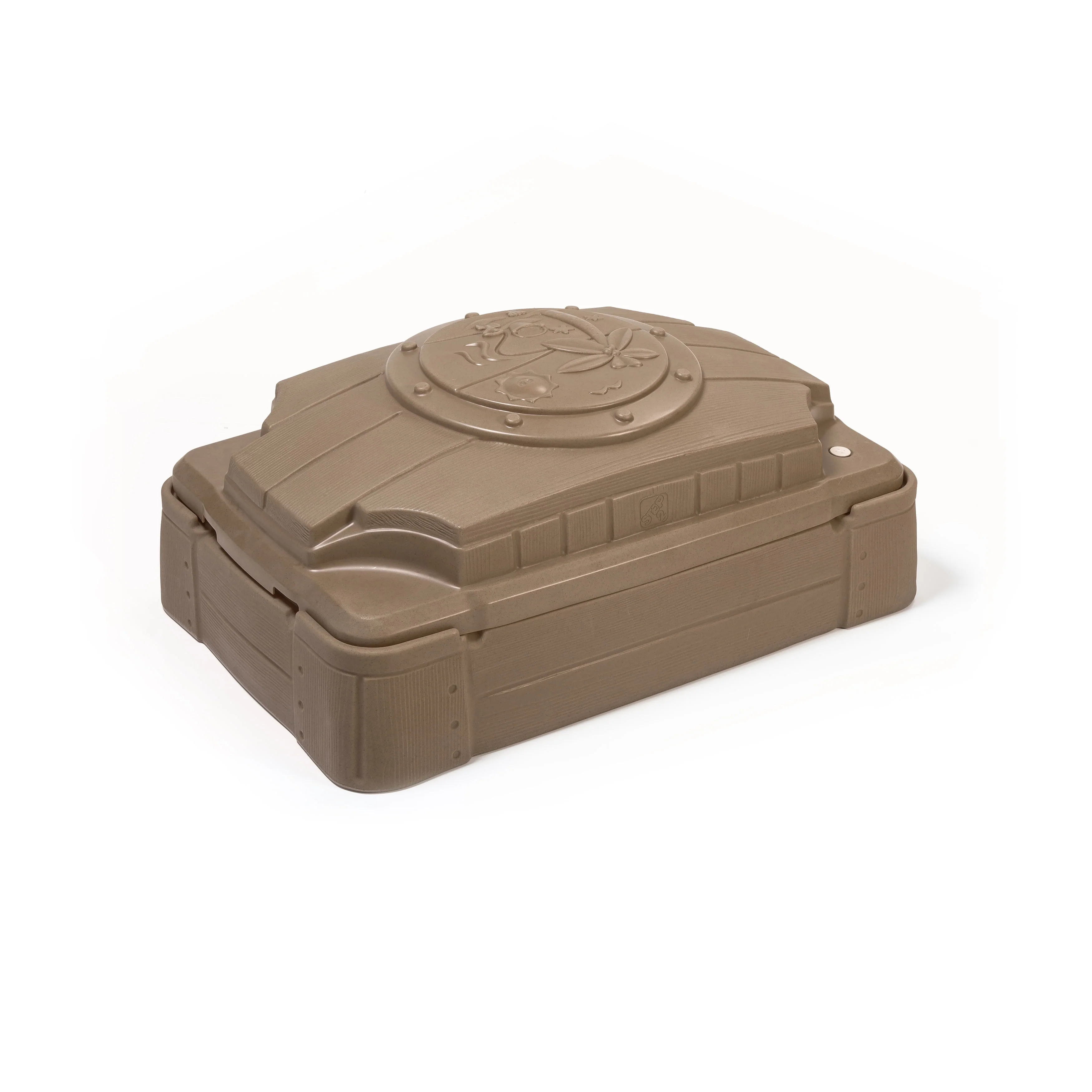 Step2 Play and Store Sandbox Brown Plastic Kids Outdoor Toy with Cover