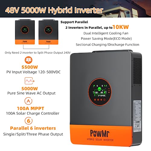 PowMr 5000W Solar Inverter 240V Split Phase