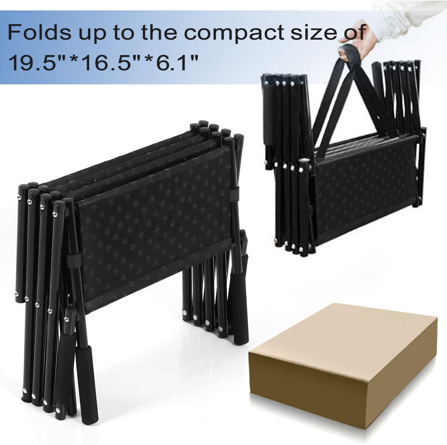 Portable Dog Stairs Foldable Step Stair Lightweight Non-Slip Pet Stairs for High Beds, Trucks, Cars and SUV Pack of 2