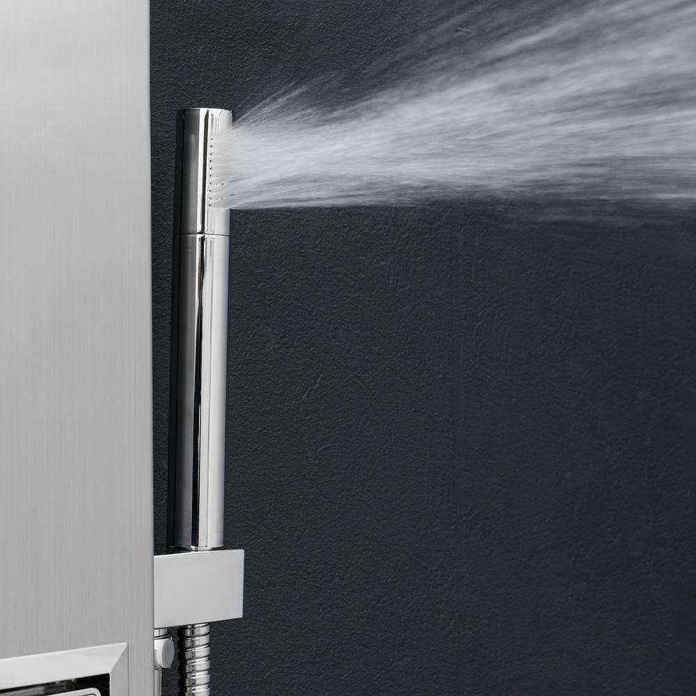 AKDY SP0024 39x22 2-Jet Easy Connect Shower Panel System in Stainless Steel with Rainfall Shower Head and Handheld Shower Wand