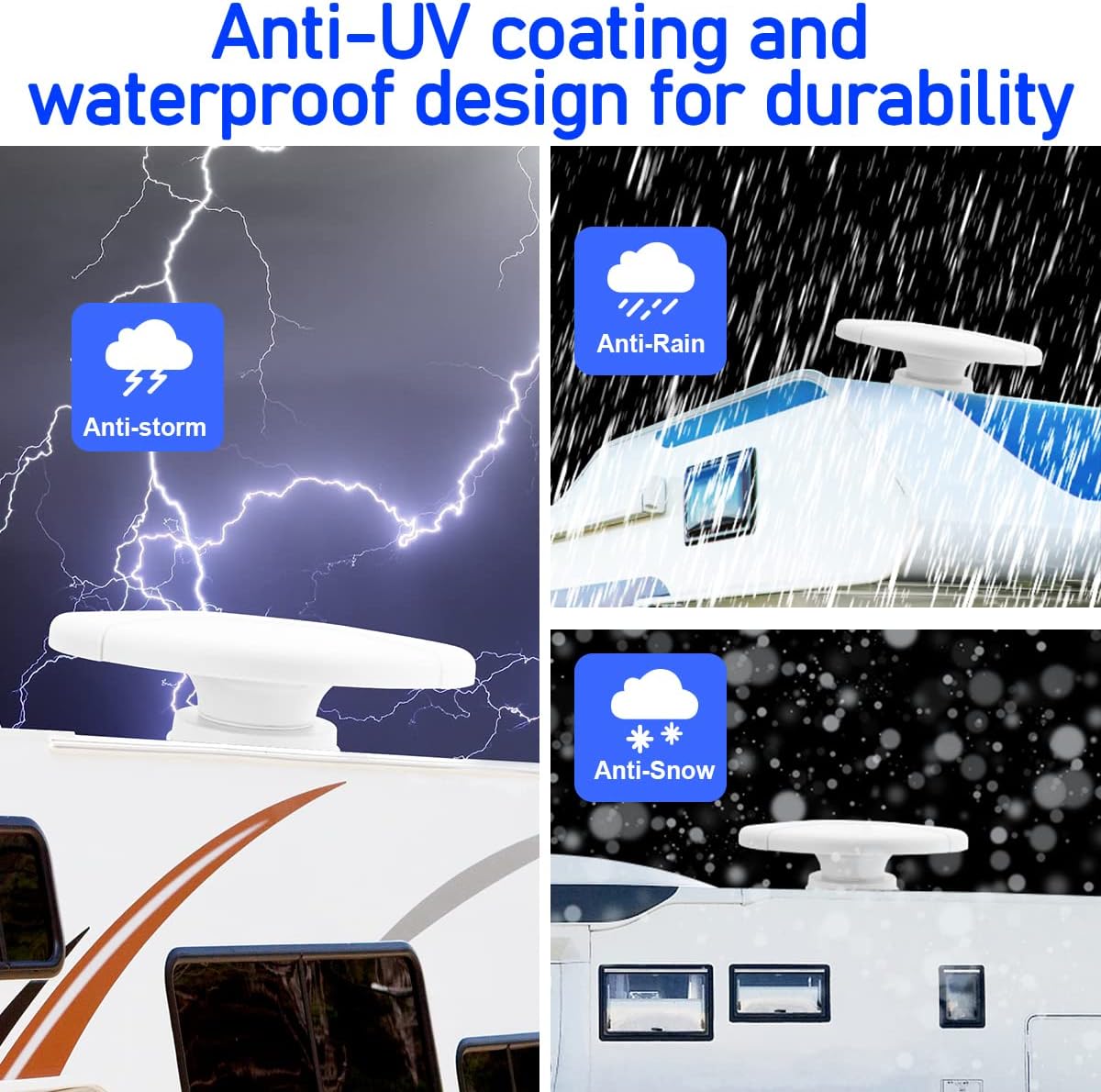 RV TV Antenna Amplified Digital HD TV Antenna with Long Range Reception, Magnetic Base for Easy Installation - for Camper, RV Trailer Truck Caravan Boat