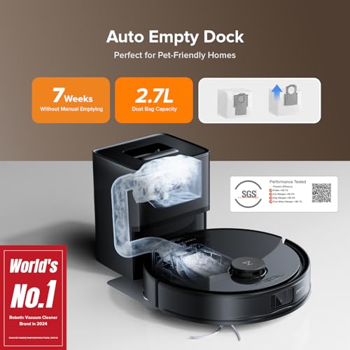 roborock Q8 Max Robot Vacuum and Mop Cleaner, DuoRoller Brush, 5500Pa Strong Suction, Lidar Navigation, Obstacle Avoidance, Multi-Level Mapping, Perfect for Pet Hair