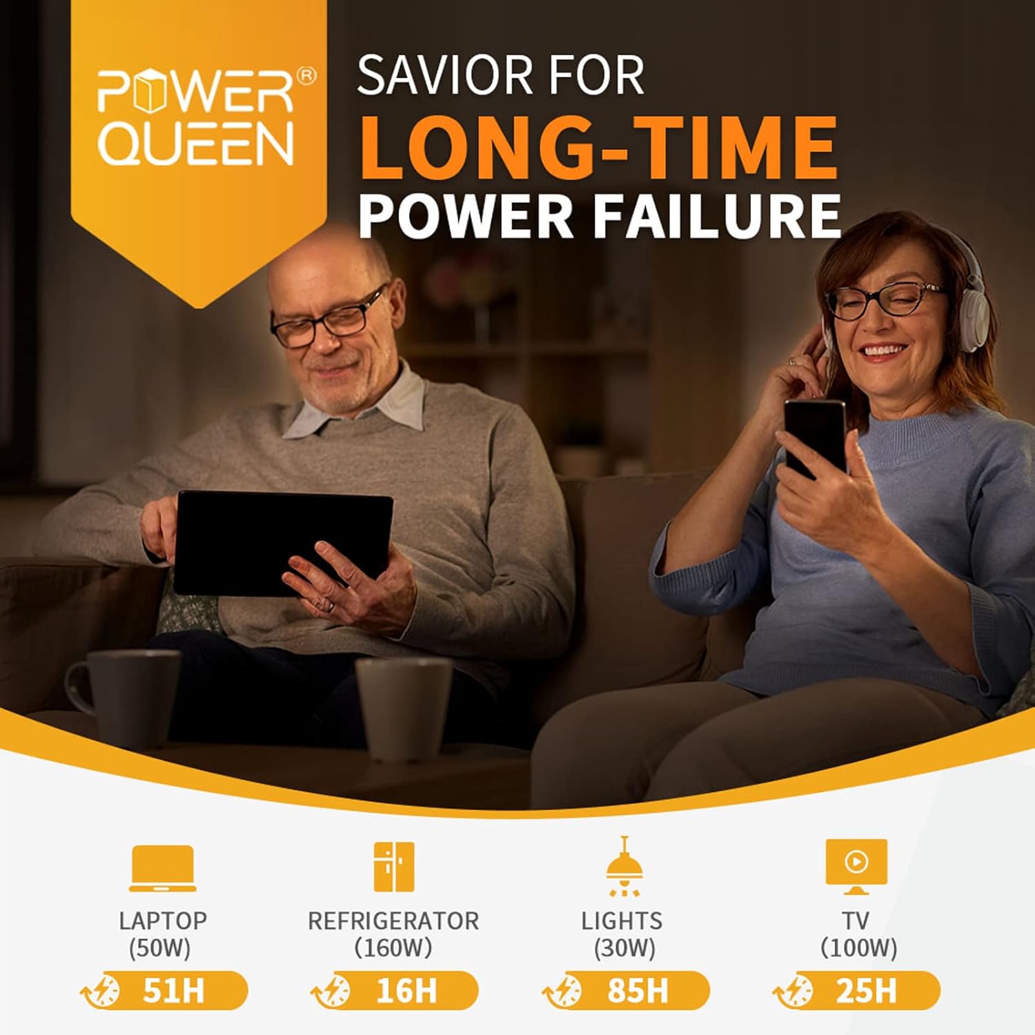 Power Queen 12.8V 200Ah LiFePO4 Battery, 2560Wh Lithium Iron Phosphate Battery, 4000+ Cycles, 10 Years Lifespan, Used for Solar Off Grid, RV Camper, Home Energy Storage, Power Failure Supply