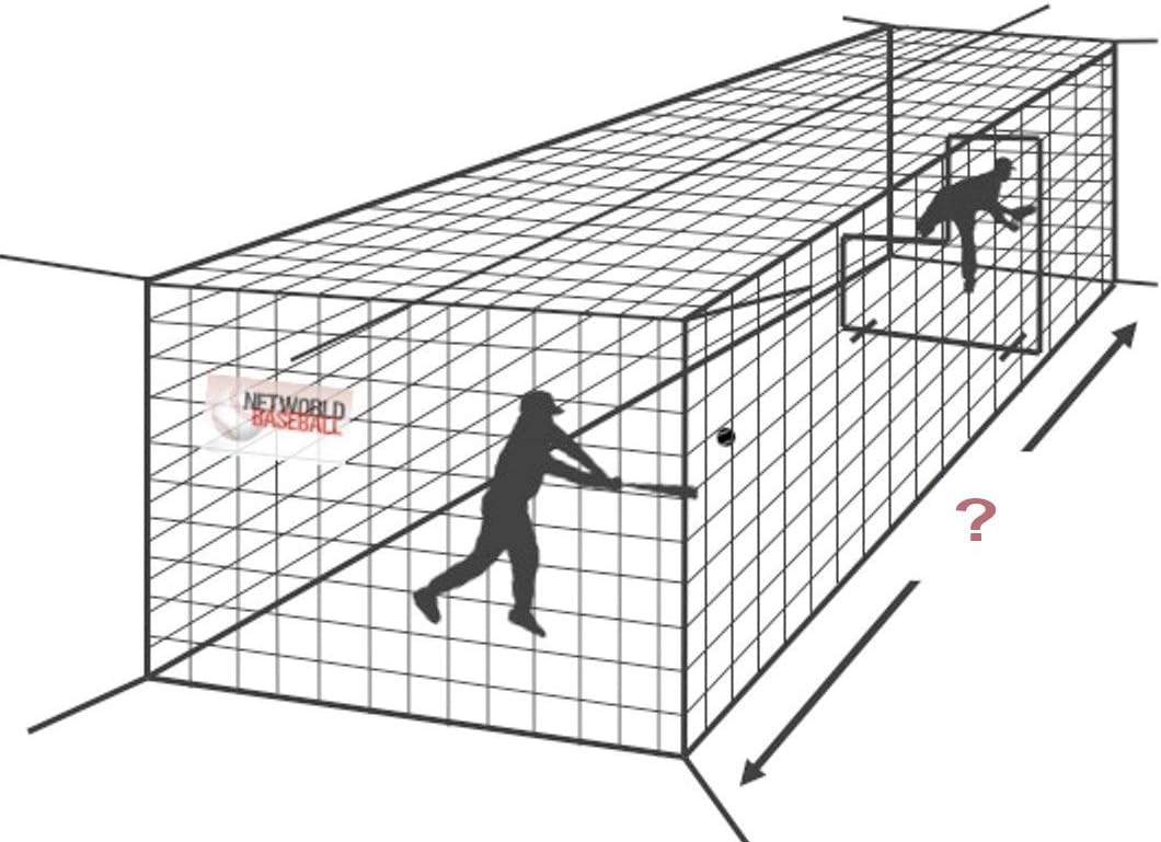 Baseball Batting Cage Nets [12 Sizes] | Professional Fully Enclosed #42 Grade Heavy Duty HDPP Netting | Baseball & Softball Cage Netting | Hitting Cage Net