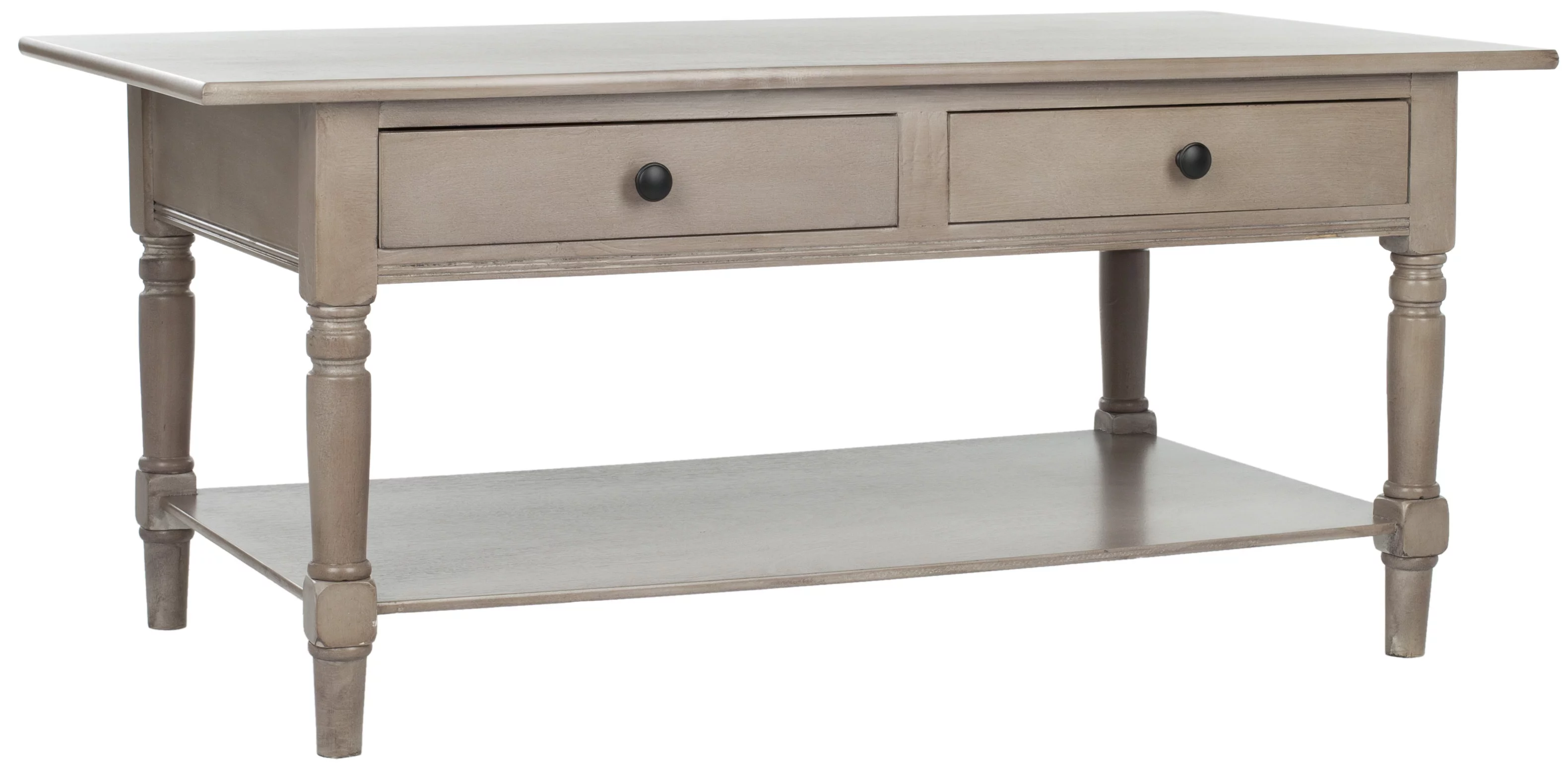 SAFAVIEH Boris Solid Contemporary 2 Drawer Coffee Table, Vintage Grey