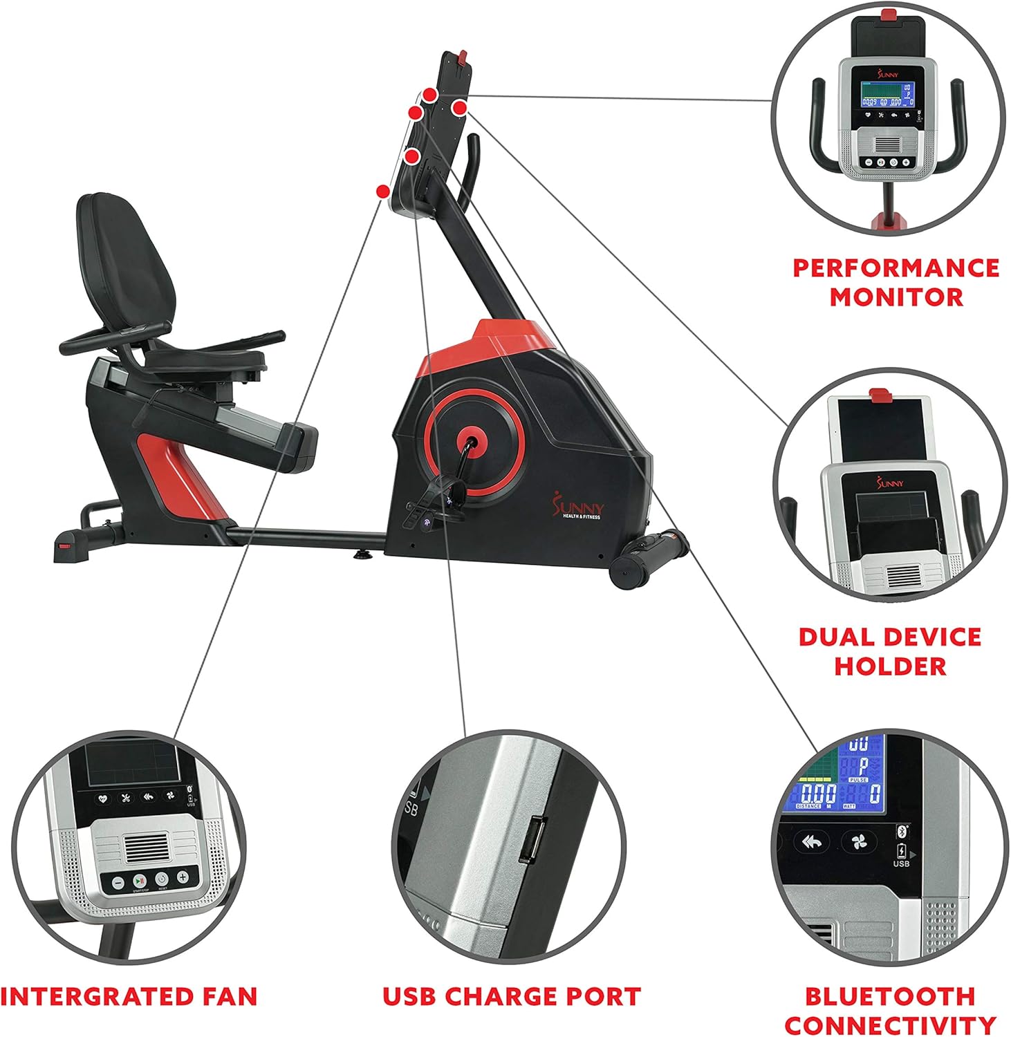 Sunny Health & Fitness Evo-Fit Cardio Recumbent Bike - SF-RB4954