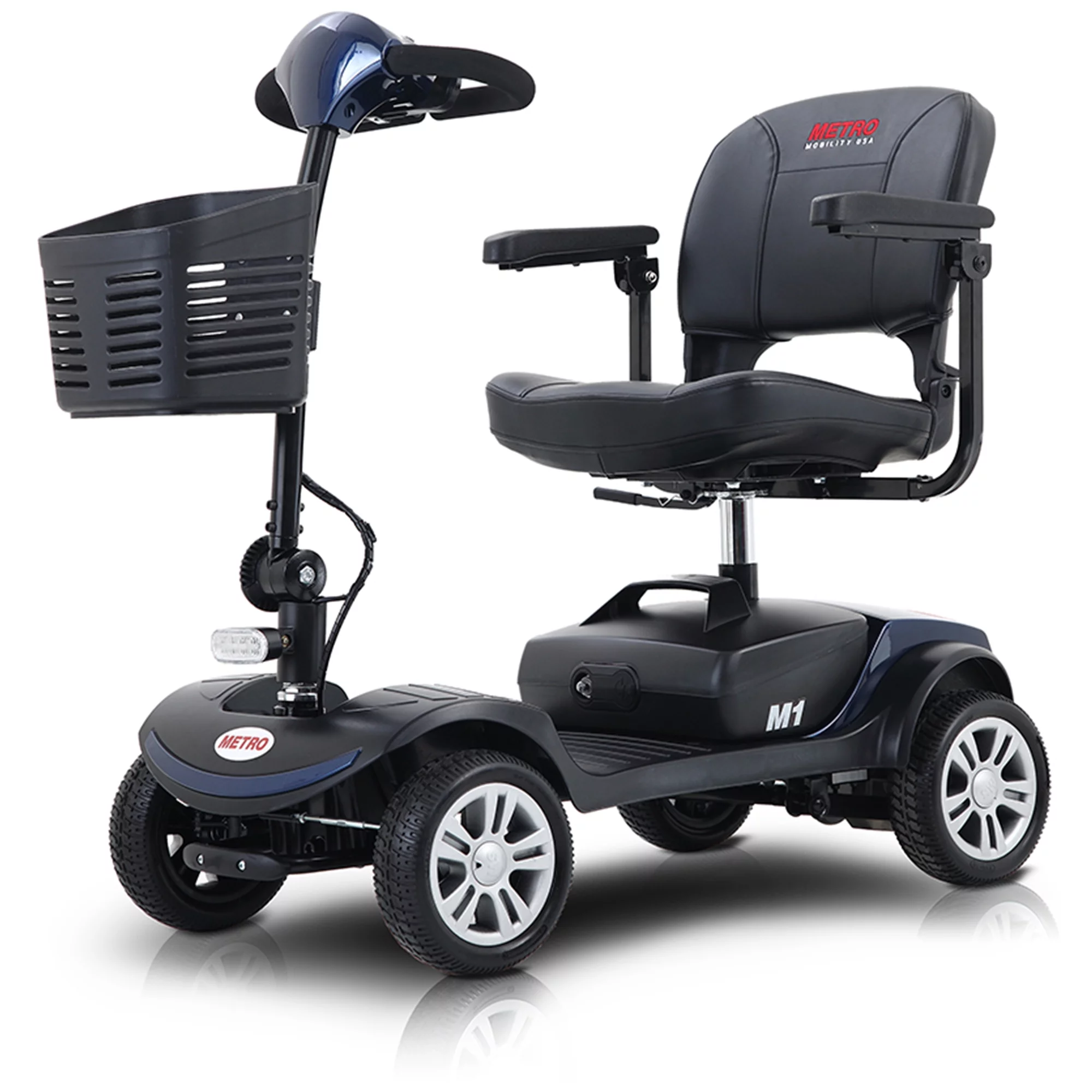 Travel Mobility Scooter, Heavy Duty Electric Scooters with 4 Anti-Tip Wheels, Compact Lightweight Mobility Scooters for Senior Adults Elderly, Foldable Mobility Scooter, Holds 300lbs, Purple