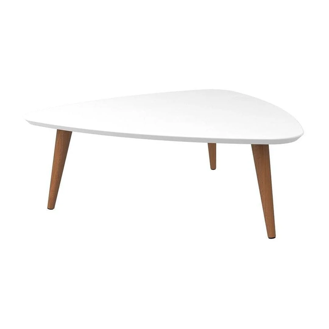 Utopia Triangle Coffee Table - ['white gloss', 'maple cream', 'yellow'] - Mid-century design meets modern functionality