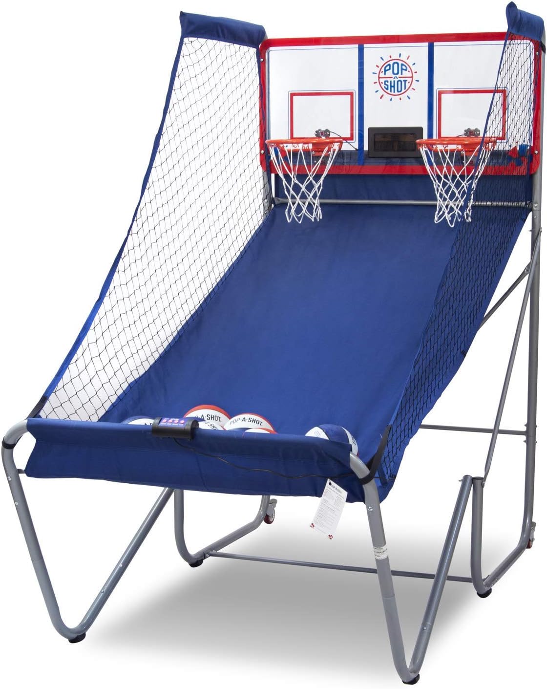 Pop-A-Shot Official Indoor/Outdoor Dual Shot Basketball Arcade Game - Weather Resistant - 16 Different Games - 6 Audio Options - Near 100% Scoring Accuracy - Large LED Scoreboard