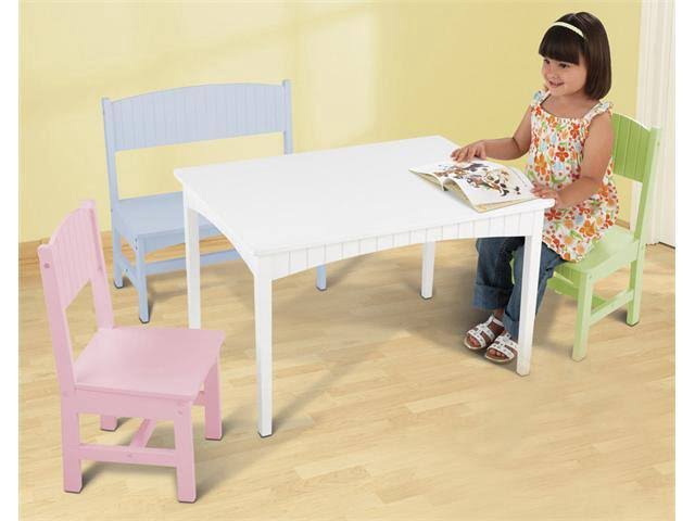 Kidkraft Nantucket Pastel Table with Bench and 2 Chairs