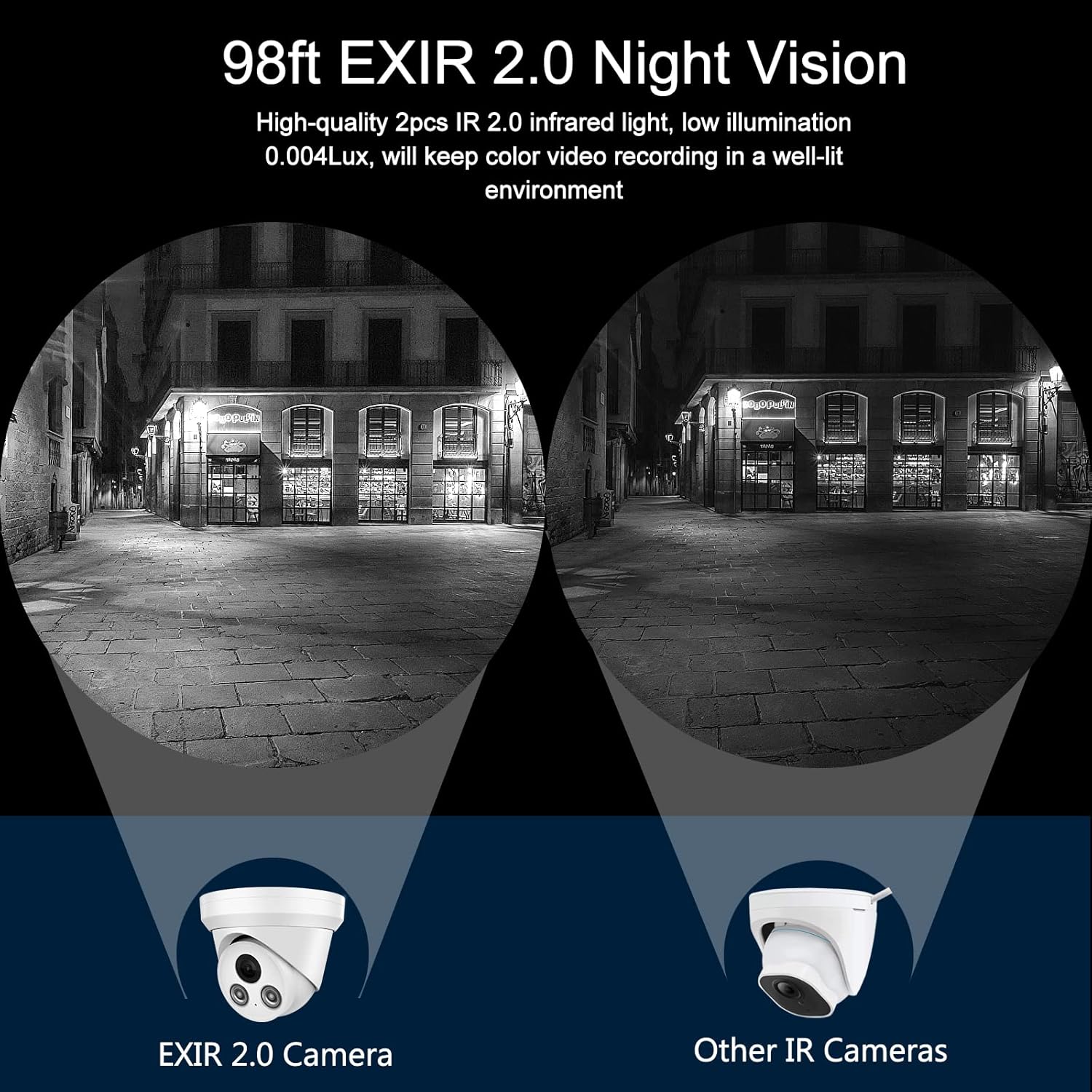 Compatible with Hikvision 8MP Security PoE IP Turret Camera with Built-in Mic,UltraHD 4K Outdoor CCTV Camera with 2.8mm Lens,98ft IR Night Vision and Motion Detection,WDR,IP67 Waterproof
