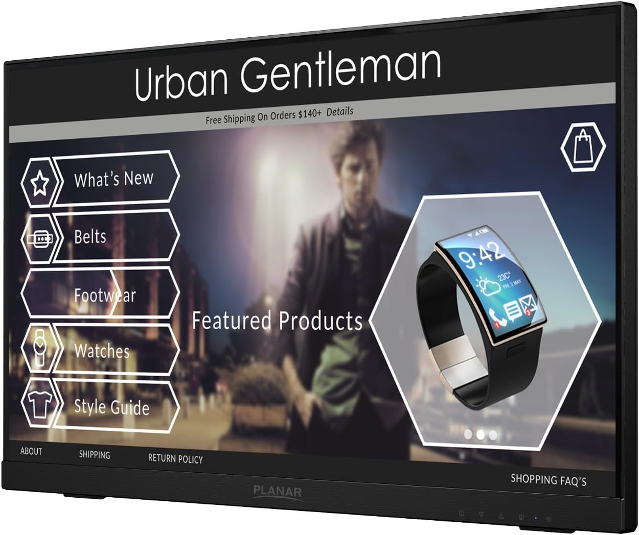 Planar Helium PCT2235 Touch Screen 22" LED LCD Full HD Resolution Monitor with Helium Stand,black