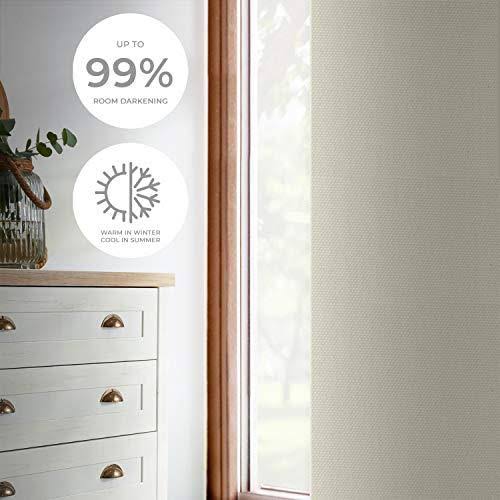Chicology Blackout Adjustable Sliding Panel Track Blind, Up to 86 inchw x 96 inchh, Movie Night Ivory