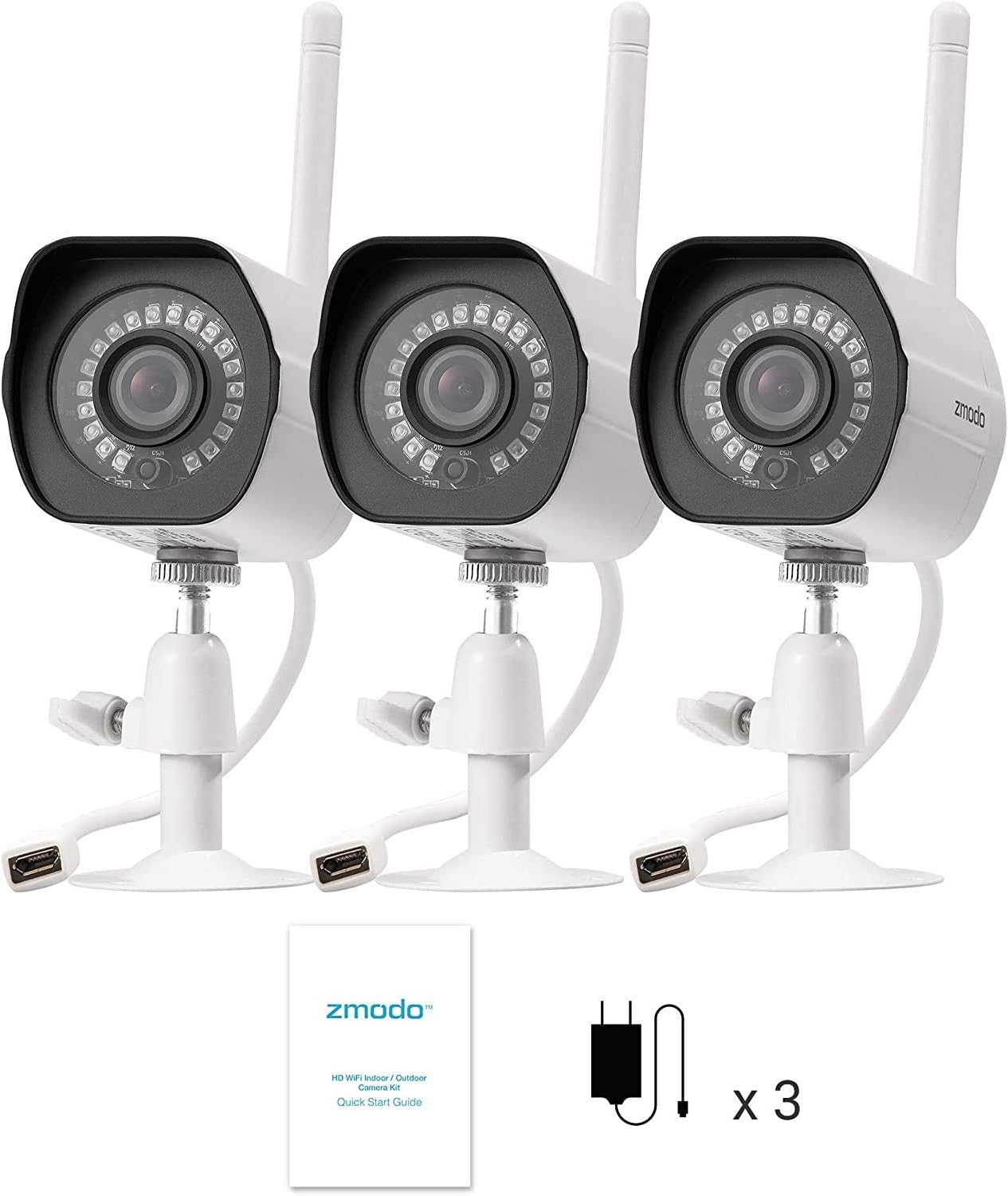 Zmodo Security Camera Outdoor, 1080p Home Security Wireless WiFi IP Camera, Night Vision, AI Motion Detection, Video Surveillance, Weatherproof, Compatible with Alexa and Google Assistant, Metal Case