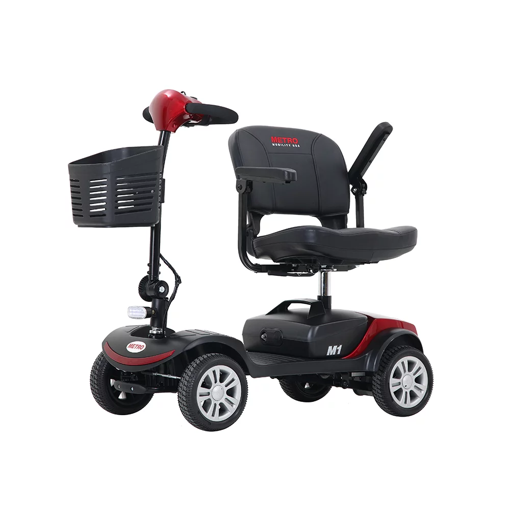 BTMWAY Mobility Scooter, 4 Wheels Electric Scooter for Seniors, Compact Folding Travel Mobility Scooters for Adult, Transformer Mobility Scooter with Swivel Seat, Front and Rear LED Light, Silver