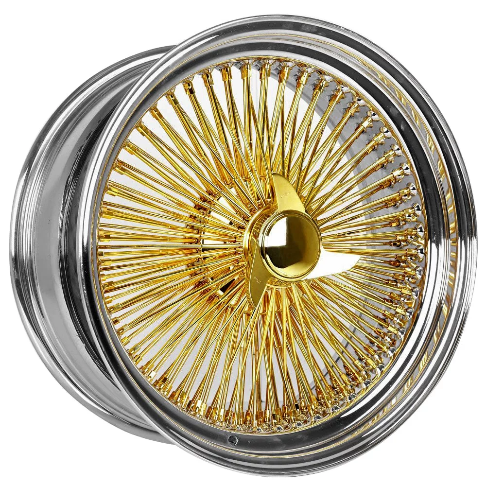22X8 Standard Gold Center 150 Spoke + Vogue Tires A/S 265/35R22 - Single