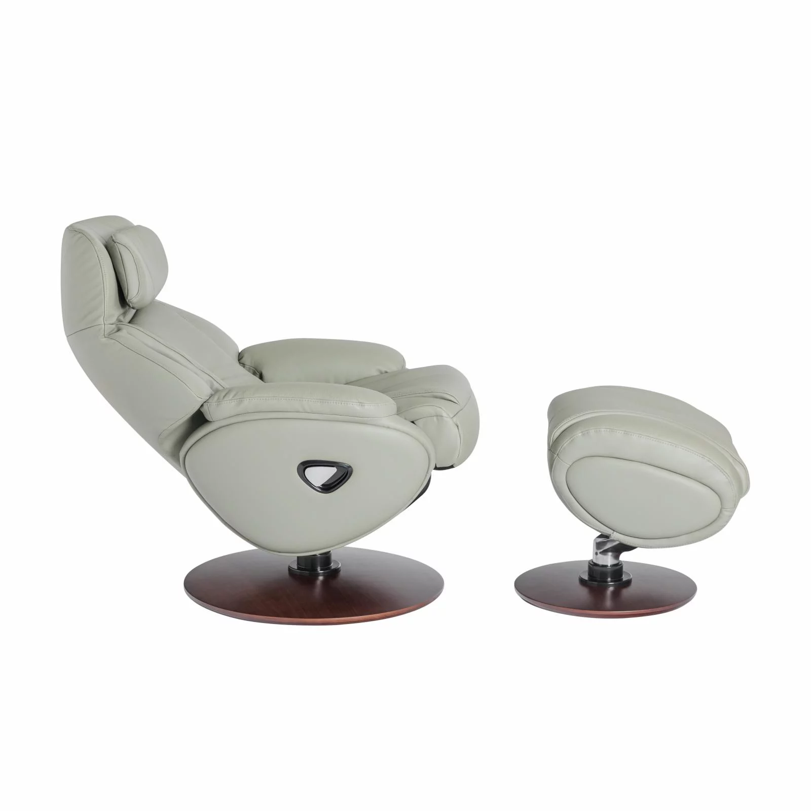 Barcalounger Marjon Leather Pedestal Recliner with Ottoman