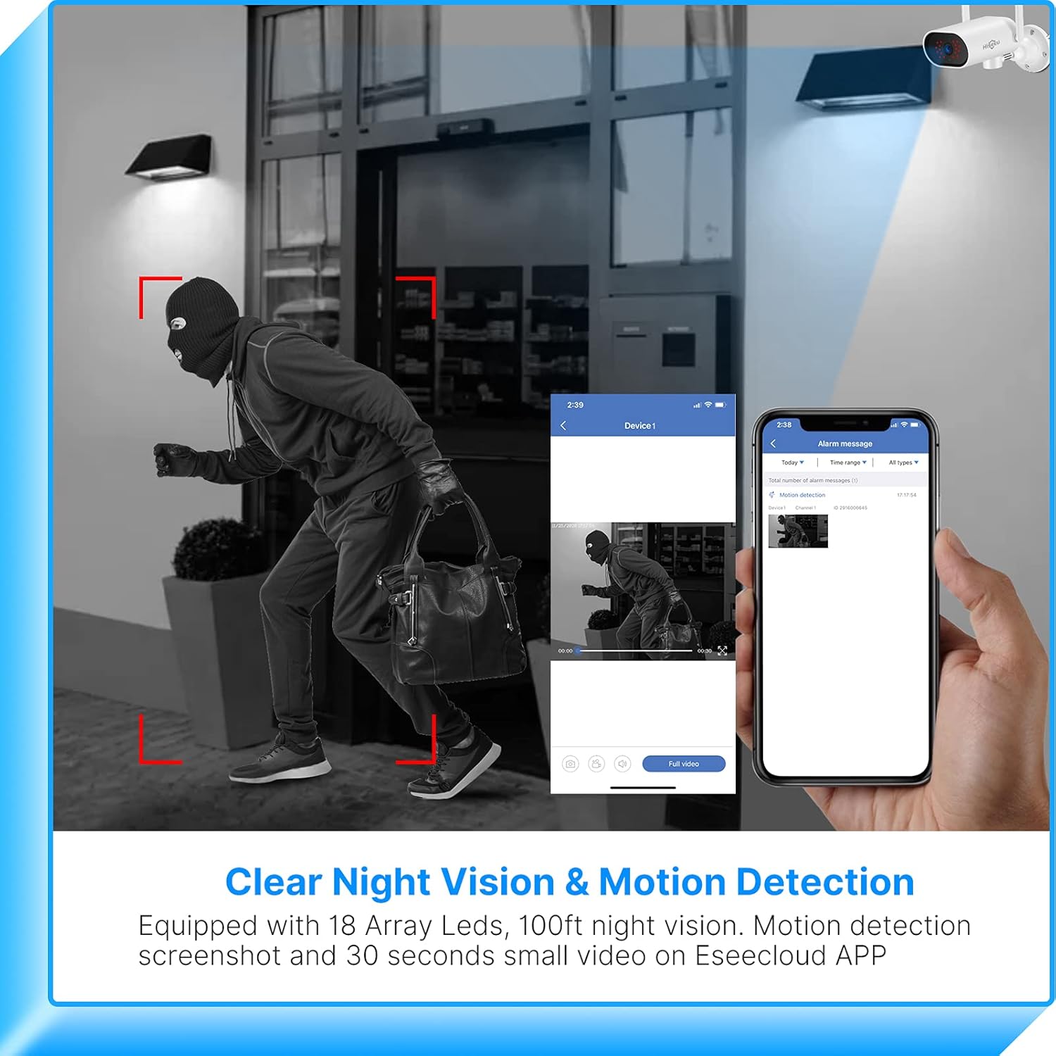 【Expandable 8CH,2K】Hiseeu 3MP Wireless Security Camera System Outdoor/indoor,4pcs Pan 180°view cameras,2-Way Audio,wireless 8 CH NVR system ,Night Vision,Home WiFi Surveillance Cameras ,1TB Hard Drive