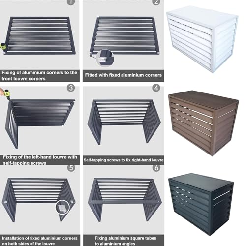 Aluminum Air Conditioner and Heat Pump Cover ,Mini Split Air Conditioner Cover for Outside Units ,Shelf Plant Stand ,Outdoor AC Unit Cover , Noise Reduction ,suitable for outdoor