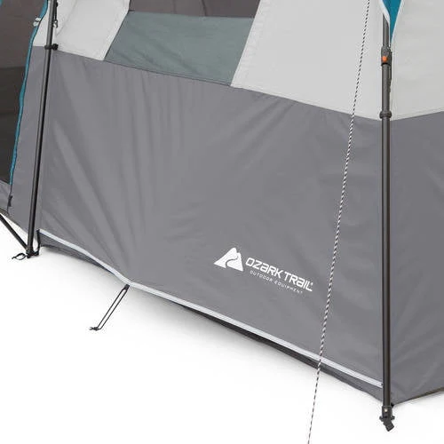 Ozark Trail 20' x 10' x 80 Instant Cabin Tent in Gray and Teal, Sleeps 12