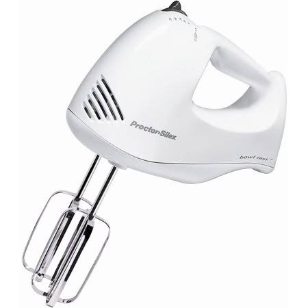 Proctor Silex Plus 62545 Hand Mixer, White, Snap-On Storage Case by Brand Proctor Silex