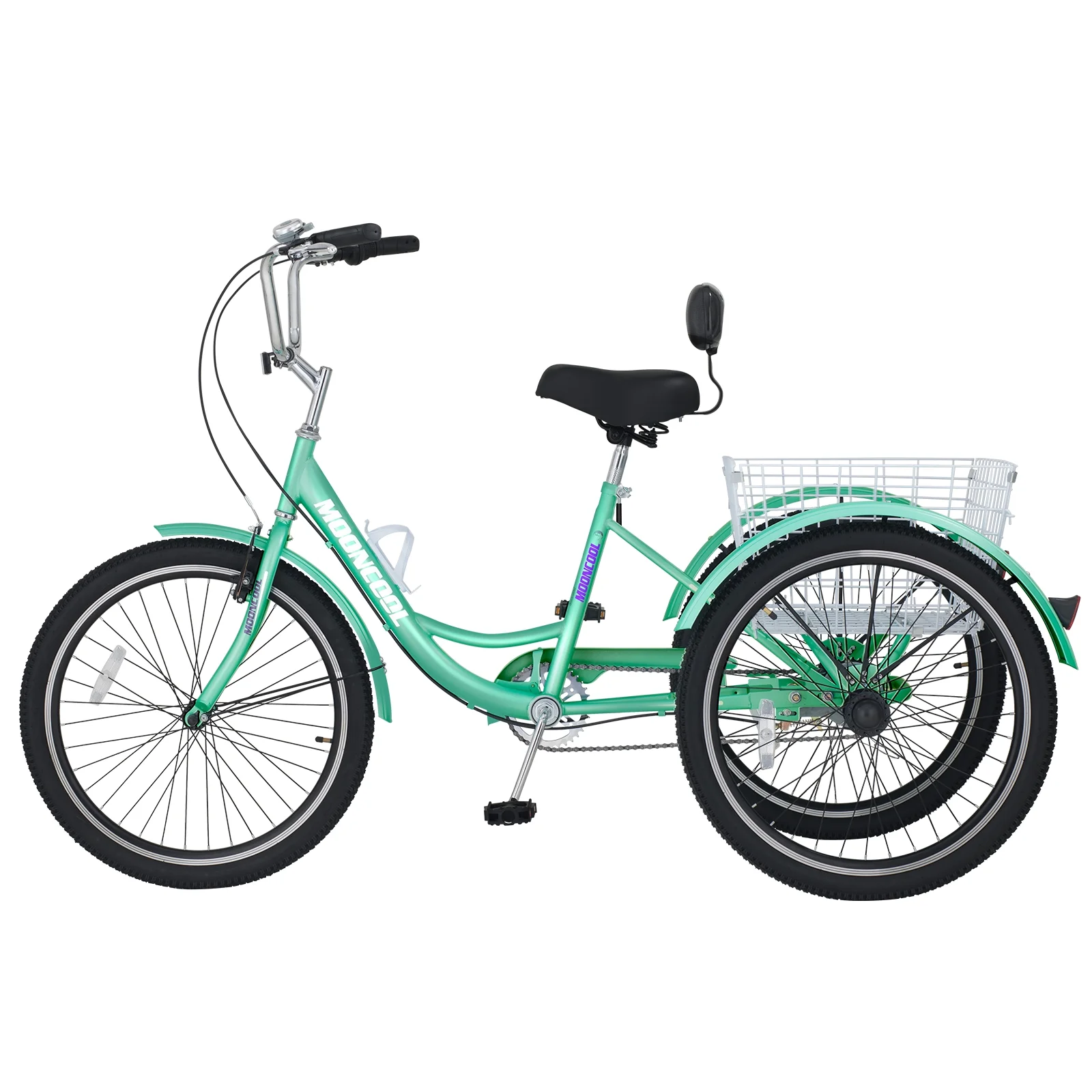 Lilypelle Adult Tricycles Single Speed 24 inch Three Wheel Bike Cruiser Trike with Low-Step Through Frame/Large Basket for Men, Women, Seniors