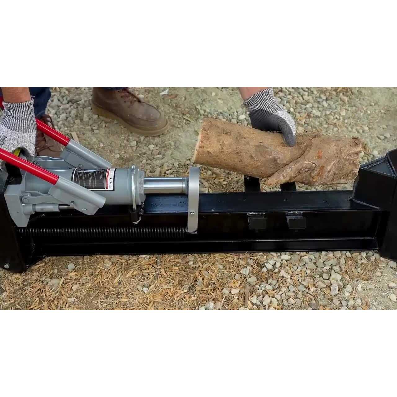 XtremepowerUS 12-Ton Hydraulic Manual Wood Cutter Unit Log Splitter with Built-in Wheels - Shop Hardware Tools Online Store