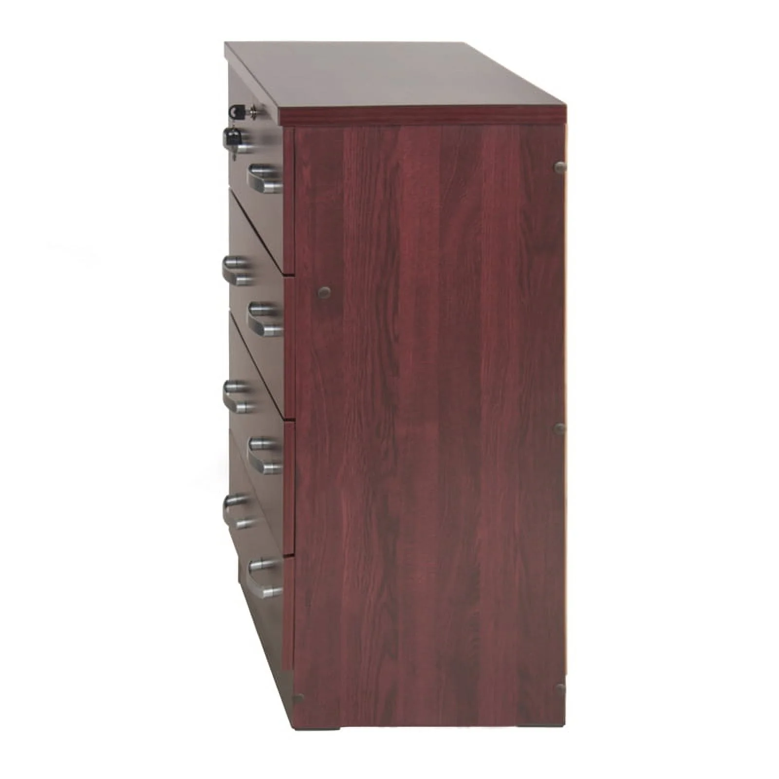 Home Square 2-Piece Set with Dresser with Lock 2-Drawer Nightstand in Mahogany