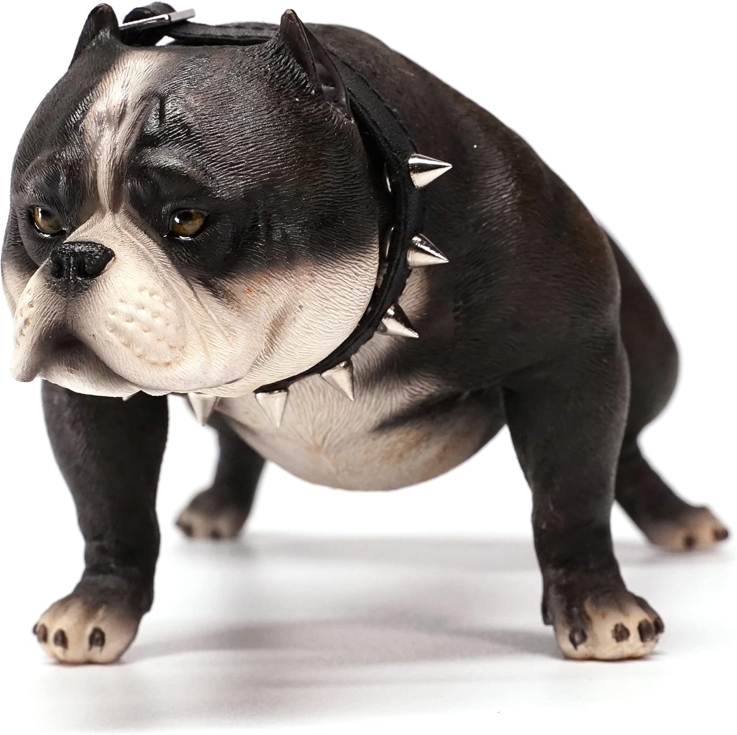 MMOS X 1/6 American Bully Resin Puppy Figurine for Desktop Great Gifts for Dog Lovers (C)
