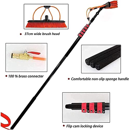 Window Cleaning Telescopic Pole, 3m-10m Water Fed Extendable Brush Suitable for Cleaner Conservatory Roof Photovoltaic Panel Cleaning