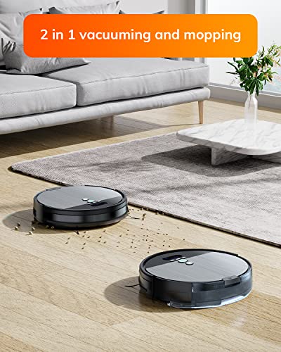 ILIFE A12 Pro Robot Vacuum and Mop Combo, Self Emptying Station for 60 Days, LiDAR Navigation, Home Mapping, No-Go Zones, 2.4G WiFi/App/Alexa/Remote Control, for Hard Floors, 110V