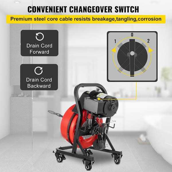 VEVOR Drain Cleaner Machine Electric Drain Auger 50FTx1/2In - Shop Hardware Tools Online Store