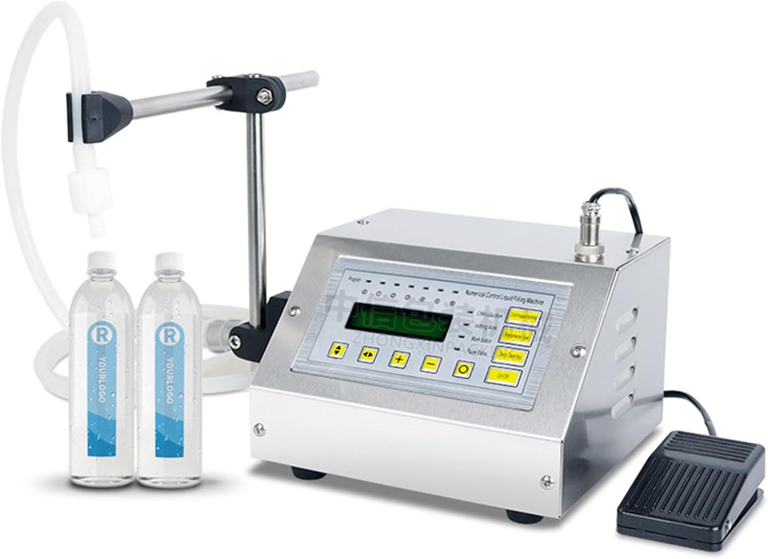 5~3500Ml Automatic Bottle Filling Machine, Single-Head CNC Mini Liquid Filling Machine, Juice Beverage Dispensing Machine, Stainless Steel