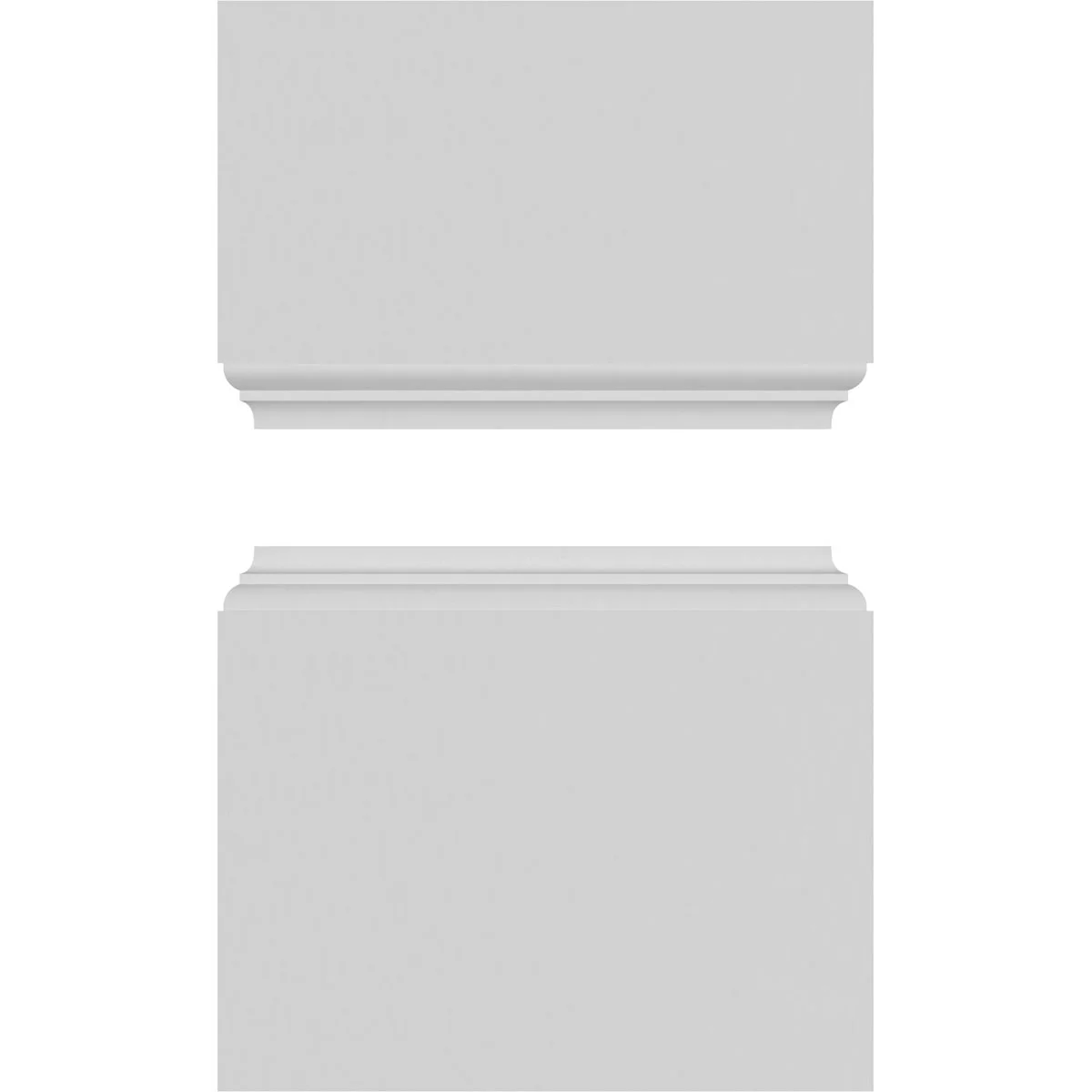 Ekena Millwork 10"W x 9'H Premium Square Non-Tapered Raised Panel PVC Endura-Craft Column Wrap Kit, Mission Capital & Base