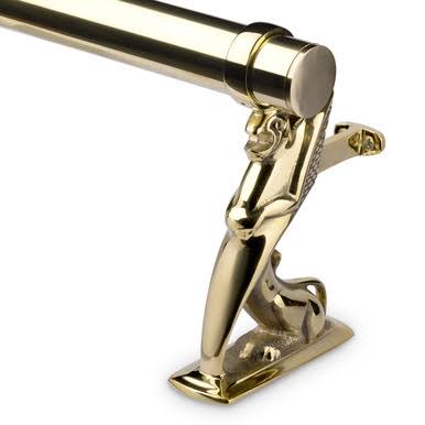 KegWorks Griffin Bar Rail Bracket - Polished Brass - 2x22 OD BR582T